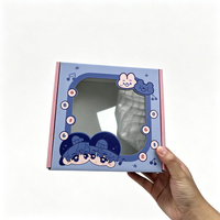Boîte d'expédition en carton ondulé personnalisée avec fenêtre transparente en PVC, finition pailletée, cadre photo imprimé sur mesure, emballage portable gratuit