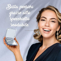 High-End 30X Magnifying Mini Double Sided Compact Makeup Mirror Custom Logo Small Foldable Mirror for Purse or Pocket