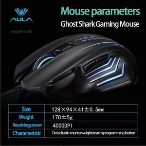 เมาส์เกมมิ่ง AULA S18 Ghost Shark แบบมีสาย USB RGB Backlit ตั้งค่ามาโครได้ ดีไซน์ตามหลักสรีรศาสตร์ สำหรับแล็ปท็อป/เดสก์ท็อป มีสินค้าพร้อมส่ง - Product Image 4