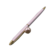 Bolígrafo de metal personalizado para mujer, bolígrafo con logotipo promocional de gel decorativo de perlas para marketing de negocios de oficina
