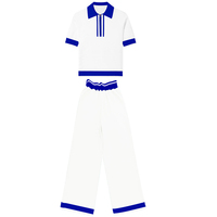 Ensemble de pulls d'été pour femmes Ensemble de pulls d'été deux pièces assortis Polo Kint Ensemble de chemisier et de chandail pour femmes Ensemble de chandail 2 pièces