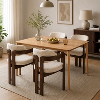 Ensemble de tables de salle à manger en bois ovales pour la maison, l'appartement, la villa, le restaurant, fabriqué par une usine de meubles pour la maison