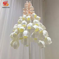 LISSE grande fenêtre affichage fleurit énorme fleur de soie artificielle à la main jacinthe blanche fleur géante