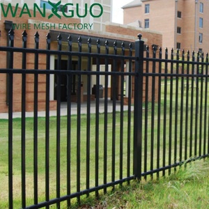 Hot bán ngoài trời trang trí màu đen mạ kẽm bền 6ftx8ft rèn sắt nhôm hình ống hàng rào - Product Image 6