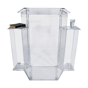 Soporte de púlpito de iglesia de acrílico grande de podio real de acrílico transparente personalizado para presentaciones y conferencias - Product Image 2