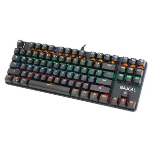 Ejeal Keyboard Gaming Mekanik Berkabel, 87 Tombol Tahan Air RGB dengan Tombol Fungsi Multimedia