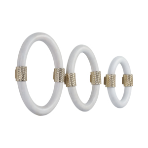 Set di 3 decorazioni murali scultoree ovali in alluminio, stile contemporaneo minimalista, per soggiorno, camera da letto, ufficio - Product Image 2