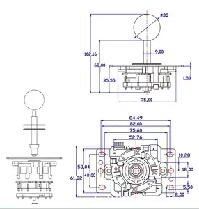 Factory Direct Sale Video Game Round Controller Part Switch Original Arcade Joystick