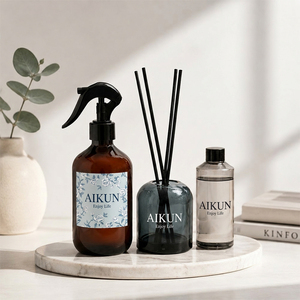Aikun Floral Lavender Long Lasting <b>Room</b> And Linen Spray Gift Set With Reed <b>Diffuser</b> Refill Bottle Custom Box Home Fragrance - Product Image 3