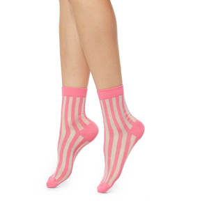 Pink Striped Ankle Socks Knitted Breathable <b>Thin</b> Men's Daily Wear Summer Style - Product Image 3