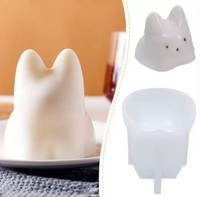 Moule à pâtisserie artisanal en forme de chat pour savon et résine, en silicone de qualité alimentaire