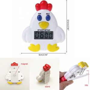 <span class=keywords><strong>Timer</strong></span> Elettronico Magnetico a Forma <span class=keywords><strong>di</strong></span> Pollo Cartone Animato, Promemoria Conto alla Rovescia per Cucina, Strumento Digitale <span class=keywords><strong>di</strong></span> Gestione del Tempo per Casa, Cucina, Bambini e Studenti - Product Image 2