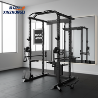 Machine Smith tout-en-un, cage de musculation multifonctionnelle, rack à squats, pile de poids de 70 kg, capacité de charge statique de 500 kg, entraînement complet du corps