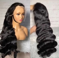Perruque sans colle 6x6 HD Lace, cheveux humains vierges ondulés, pré-épilée, noir naturel, avec closure 13x4 Lace pour femmes