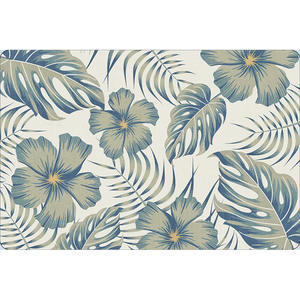 Tapis de bain rectangulaire à fleurs tropicales, antidérapant, doux, pour salle de bain, chambre à coucher, salon, balcon, design imprimé en mousse - Product Image 3