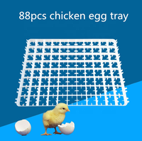 Accesorios de incubadora de huevos, bandeja Universal de 88 huevos, plástico duradero para aves de corral