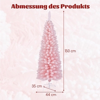 Arbre de Noël artificiel personnalisable de 150 cm, arbre en crayon rose, décorations de Noël, fournitures