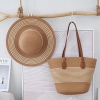 Chapeau de plage en gros pour femmes, ensemble sac et chapeau pour dames, chapeau de soleil d'été tendance, design de créateur