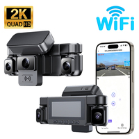 Caméra de tableau de bord 4 objectifs 2K HD avec mode sentinelle, boîte noire de voiture 360 degrés avec WiFi 5G, caméra de tableau de bord universelle haute définition pour voiture