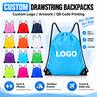 Sac à dos personnalisé avec cordon de serrage, sac de sport, sac de gym avec logo personnalisé pour le fitness en plein air, les voyages, la natation, commandes en gros