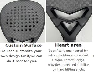 Raqueta de Pádel Duradera con Forma de Diamante Directo de Fábrica Diseño Personalizado Prémium Fibra de Carbono 12K Agarre Cómodo Red de Poliéster - Product Image 3