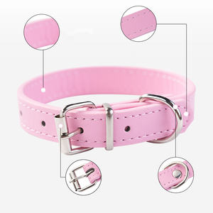 Verstellbare modische kleine mittelgroße Hunde Katzen Stilvolle Lieferungen Welpen Haustier PU-Halsband mit Alu-Schnallen kette - Product Image 2