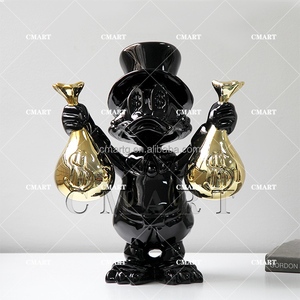 Statue de canard en résine chromée, décoration d'intérieur, grande sculpture de canard porte-monnaie, sculpture pop art <span class=keywords><strong>Monopoly</strong></span> Dagobert - Product Image 3