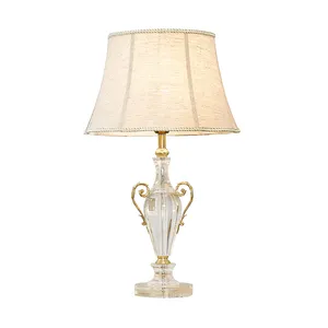 Zhongshan Bedroom Night Light Design Classic White Fabric Table Lamp Wholesale Crystal LED Bell Standard AC Polish 80 European