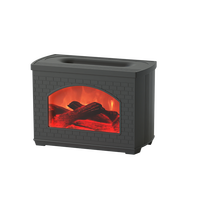 Diffuseur d'arômes ultrasonique à huile essentielle avec lumière de flamme design cheminée, 270 ml, USB, pour table, usage domestique