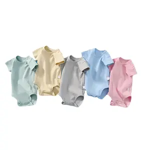 Baby Clothes Summer Style Organic Cotton Wholesale Newborn Short Sleeve Romper Clothes