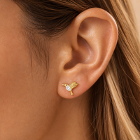 CRYSPURE ASTM F136 Titane Clous de Labret à Dos Plat Or Argent CZ Colibri Arc Cerceau Cerf-volant Bijoux d'Oreille Cartilage Hélix Vente en Gros