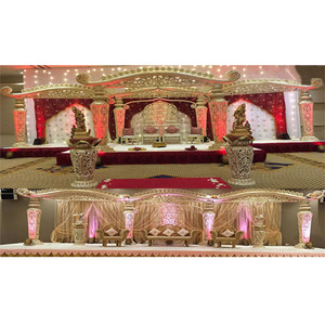 Dhanush-Mandap de fibra de Dhanush para boda, fibra tallada, exquisita, de color dorado, para escenario, nuevo - Product Image 1