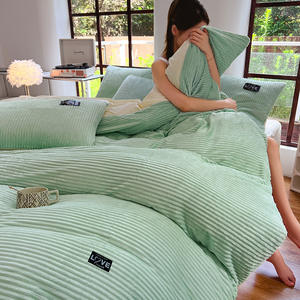 Housse de couette en flanelle solide et chaude pour l'hiver, en velours polaire, luxe, double lit, housse de couette king size, ensemble de literie, housse de couette - Product Image 2