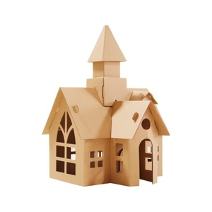 Château de Noël en papier à construire soi-même pour enfants de maternelle, à assembler et à peindre - Product Image 1