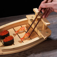 Plateau à sushi professionnel en bambou japonais |   Support de présentation de sashimi biodégradable et écologique pour la restauration haut de gamme