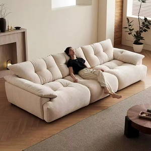 Canapé modulable en forme de bourgeon de fleur, salon, luxe léger, tissu chenille nuage, rembourrage en éponge, siège polyvalent, canapé profond - Product Image 1