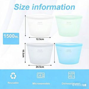 Self-Sealing Silicone Food <b>Bag</b>, Odor Proof, Heat Resistant, Freezer Safe, Food Grade - Product Image 2