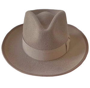 A111803 Chapeau haut de forme classique à large bord en feutre avec nœud, Vente chaude, Haute qualité, 100% feutre de laine, Décontracté, Fête, Unisexe - Product Image 4