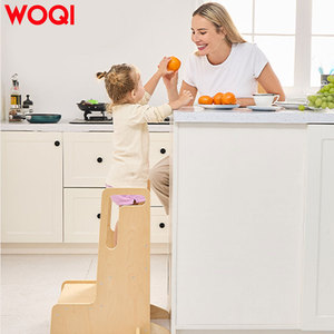 WOQI Asistente <span class=keywords><strong>de</strong></span> cocina <span class=keywords><strong>de</strong></span> torre para niños pequeños hecho a medida, taburete <span class=keywords><strong>de</strong></span> cocina perfecto, torre <span class=keywords><strong>de</strong></span> madera para niños pequeños - Product Image 4