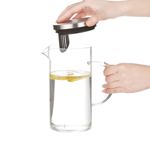 Công Suất Lớn Miệng Rộng Thủy Tinh Borosilicate Nước Trái Cây <span class=keywords><strong>Jug</strong></span> Carafe <span class=keywords><strong>Pitcher</strong></span> Với Xử Lý Thép Không Gỉ Nắp - Product Image 4