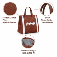 Sac fourre-tout non tissé personnalisé avec imprimé football américain, réutilisable, thème sportif, cadeau pour exposition, fête d'enfants, usage promotionnel