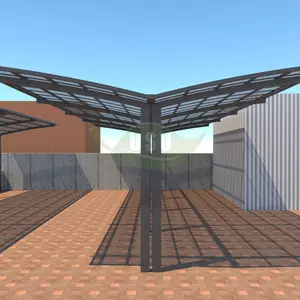 Single Coated steel Frame Sun Shade carport garage With Polycarbonate Roof