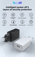 Adaptateur secteur USB 5V 2A 10W QC2.0 avec prise EU, chargeur de bureau universel pour téléphone portable, montre intelligente et écouteurs - Écologique