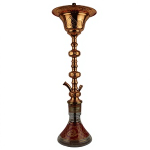 Ensemble de chicha authentique Khalil Mamoon Ice - 95 cm, corps et chambre interne en laiton massif (disponible en plusieurs couleurs) - Product Image 1