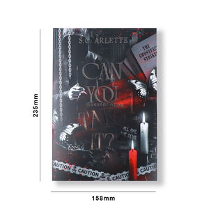 Hardcover Thriller Novel Printing <b>Red</b> Mystery Crime Book Black Cover Perfect Binding Custom Sprayed Edges with Foil Stamping - Product Image 2