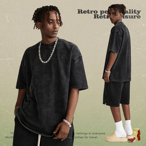 Nuevos Productos de Verano 2026, Camiseta de Algodón Retro para Hombre, 260G, Lavada, Estilo Vintage, Manga Corta, Talla Grande, Venta al Por Mayor, Personalizable - Product Image 2