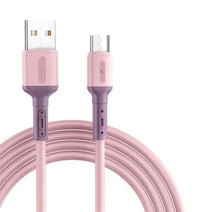 Großhandel Flüssigsilikon Weiches Gummi Micro-USB-Kabel 3A Schnelllade-Datenkabel für iOS Typ-C Android Mobiltelefon UCB06 - Product Image 1