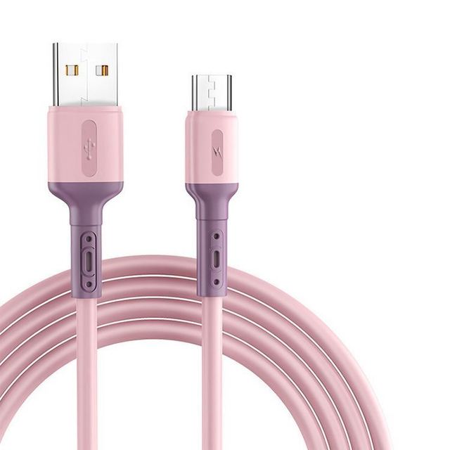 Wholesale Liquid Silicone Soft Rubber Micro Usb Cable 3a Fast Charging Data Cable for Ios Type-c Android Mobile Phone UCB06