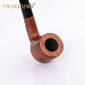 Muxiang Wooden Smoking Pipe Bent Type 9mm Carbon Filter Handmade Tobacco Pipe For Personal Gift - Product Image 4