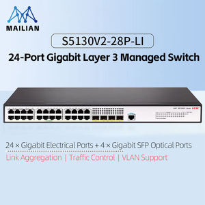 สวิตช์เชื่อมต่อระดับองค์กร H3C S5130V2-LI ซีรีส์ 28 พอร์ต กิกะบิต (24GE +4SFP/SFP+ อัปลิงค์) - Product Image 2